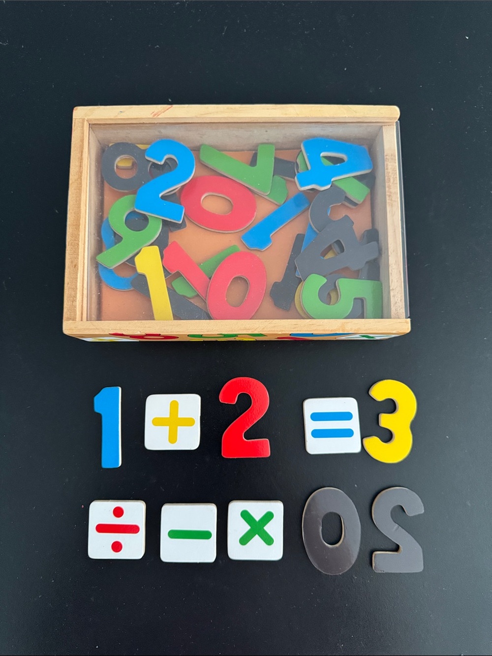 Wooden Magnetic Number and Math Symbol Set - Colorful Kids Toy